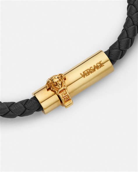 versace mens black gold tips|versace medusa braided bracelet.